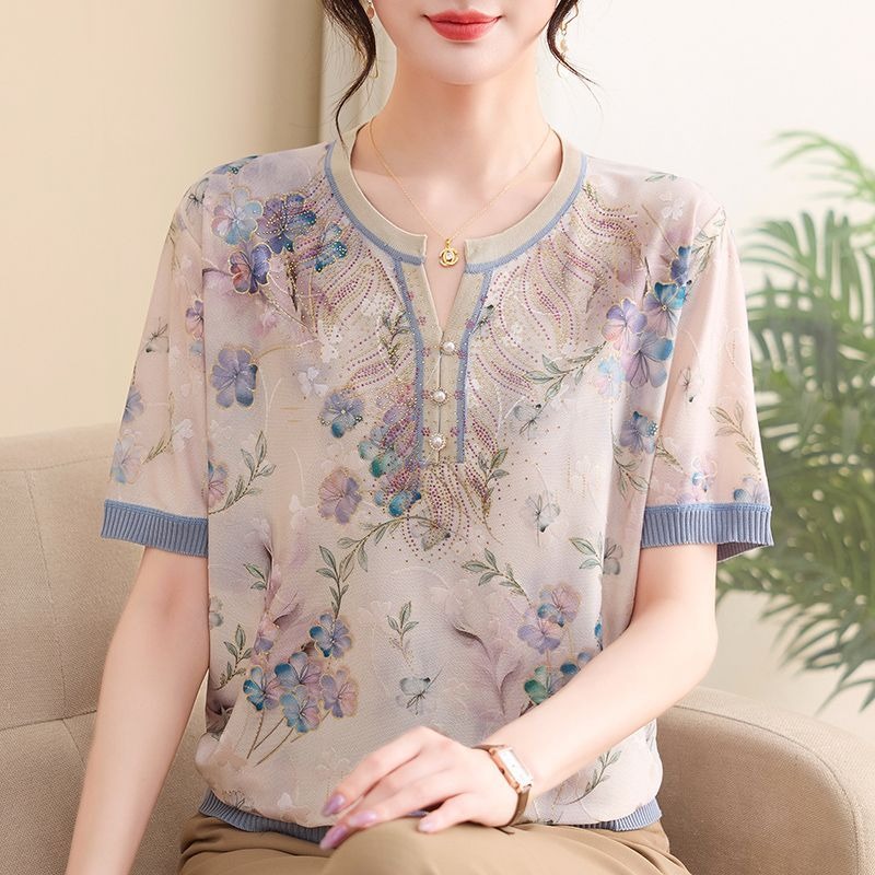 Romper Floral Print - Elegante Top in Maglia di Seta