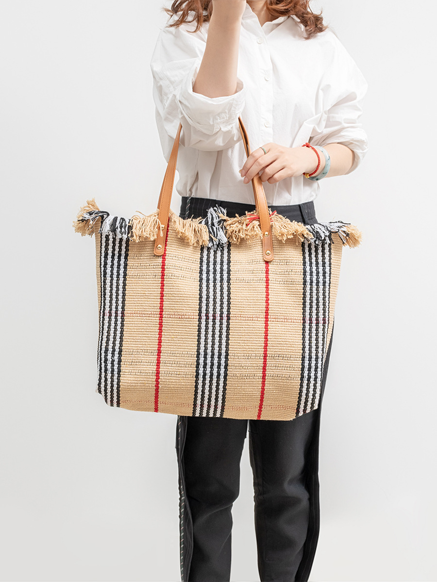 Tote Bag Beach - Borsa a mano a righe a