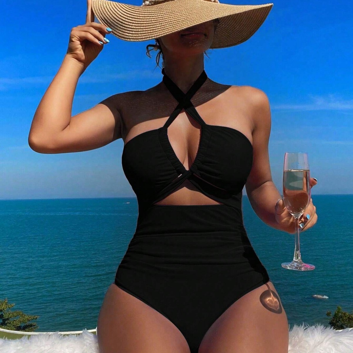 Costume da bagno da donna nero - Swimsuit Bikini Ruched recensione e prezzo