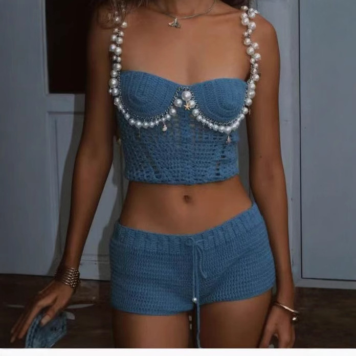 Set di pantaloncini con gilet  - Crop Top Crochet recensione e prezzo