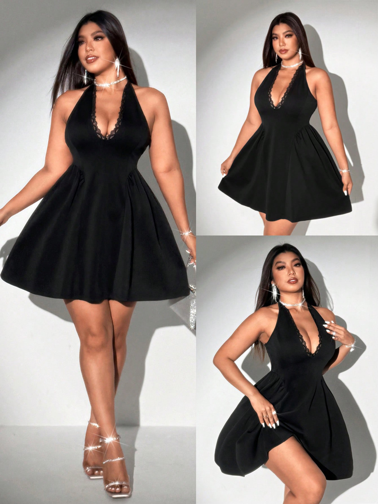 Miniabito Nero da Donna Taglie - Maxi Dress Halter recensione e prezzo