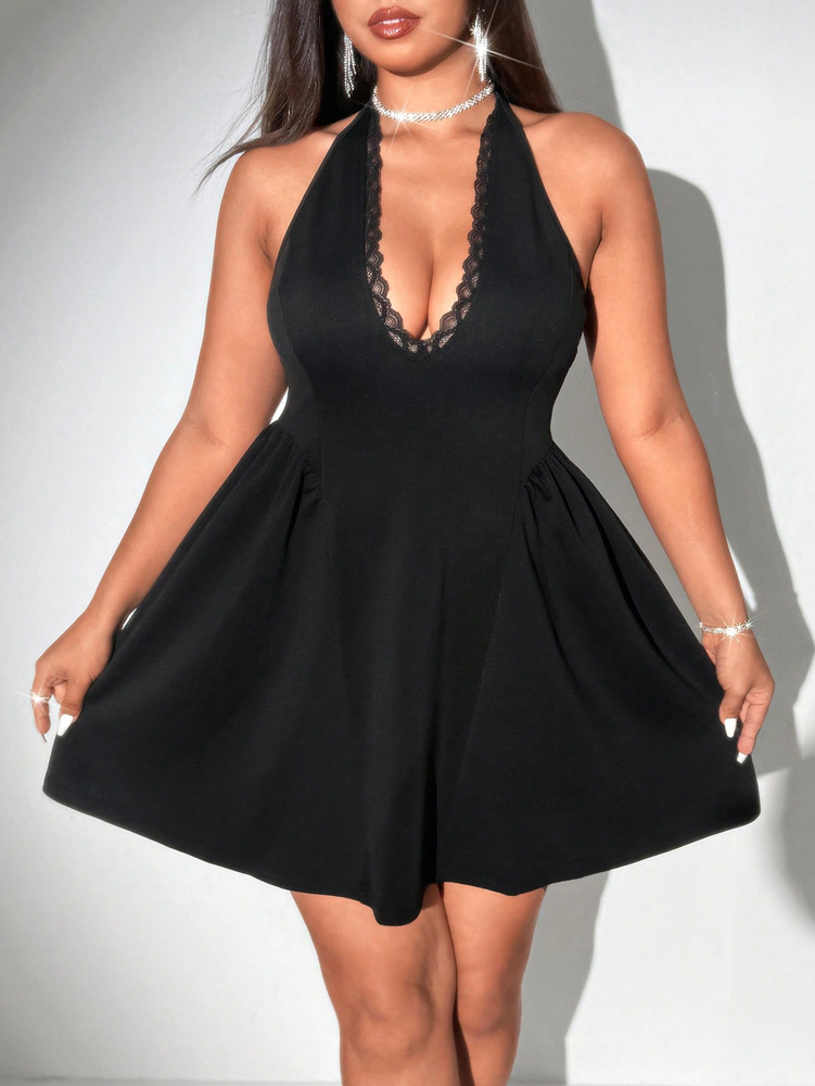 Miniabito Nero da Donna Taglie - Maxi Dress Halter recensione e prezzo